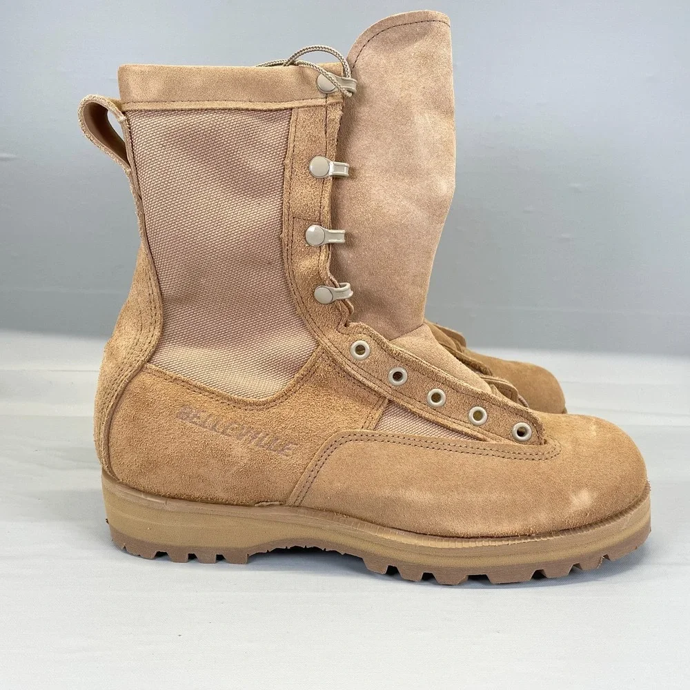 Belleville Waterproof Combat Boots Mens Size 9 R Brown Suede Vibram Military